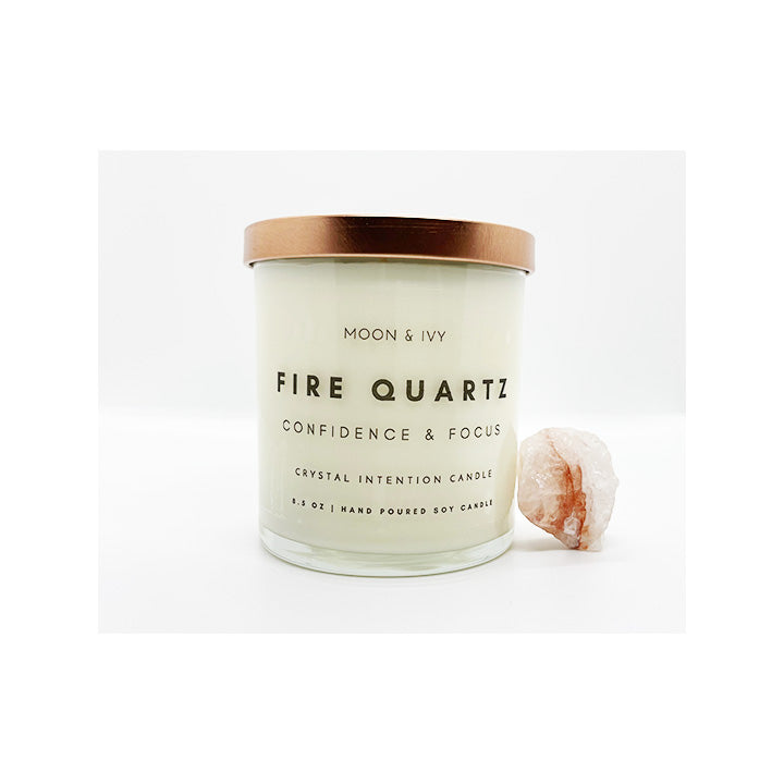 Fire Quartz Crystal Intention Candle