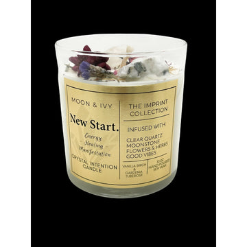 NEW START-CLUSTER CRYSTAL INTENTION CANDLE