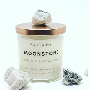 Moonstone Crystal Intention Candle