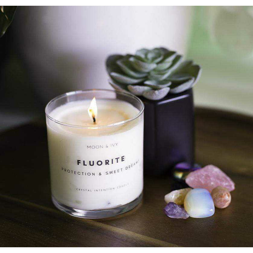Moon & Ivy candle Fluorite Crystal Candle
