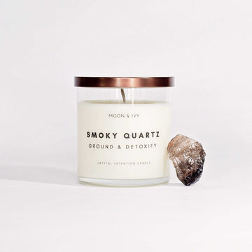 Moon & Ivy candle Smoky Quartz Crystal Candle